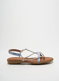 Tongs impression talon plat jusqu'à 3cm bleu PAULA URBAN femme