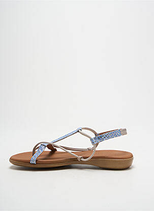 Tongs impression talon plat jusqu'à 3cm bleu PAULA URBAN femme