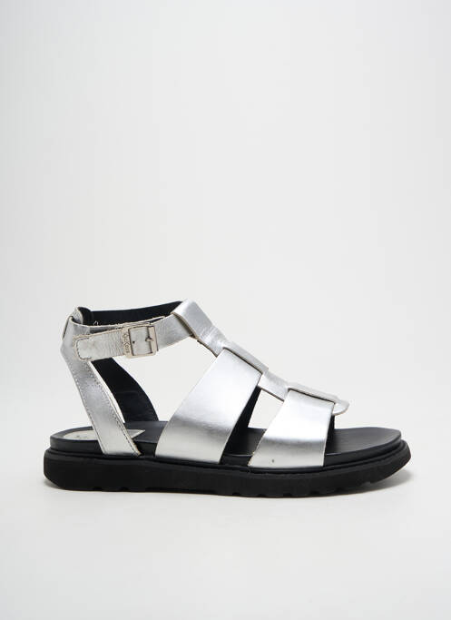 Sandales/nu pieds matière lisse talon plat jusqu'à 3cm argent KICKERS femme