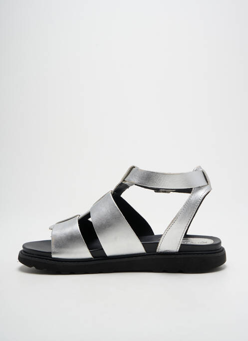 Sandales/nu pieds matière lisse talon plat jusqu'à 3cm argent KICKERS femme