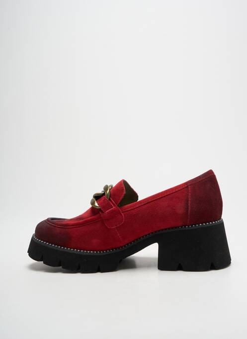 Mocassins nubuck talon de 4 à 6cm rouge LAURA VITA femme