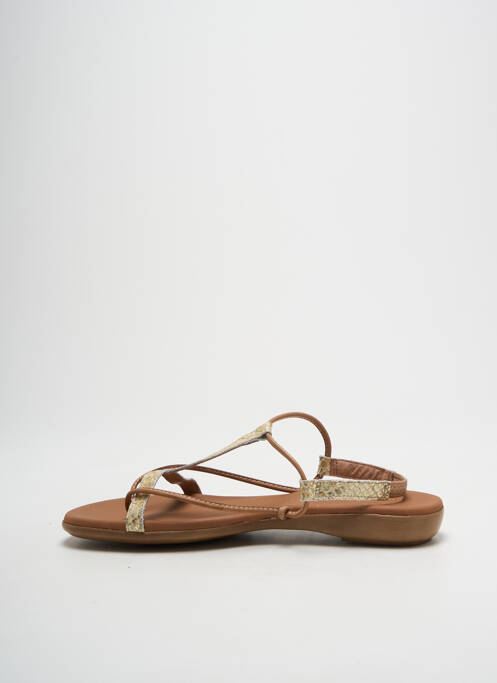Tongs impression talon plat jusqu'à 3cm marron PAULA URBAN femme
