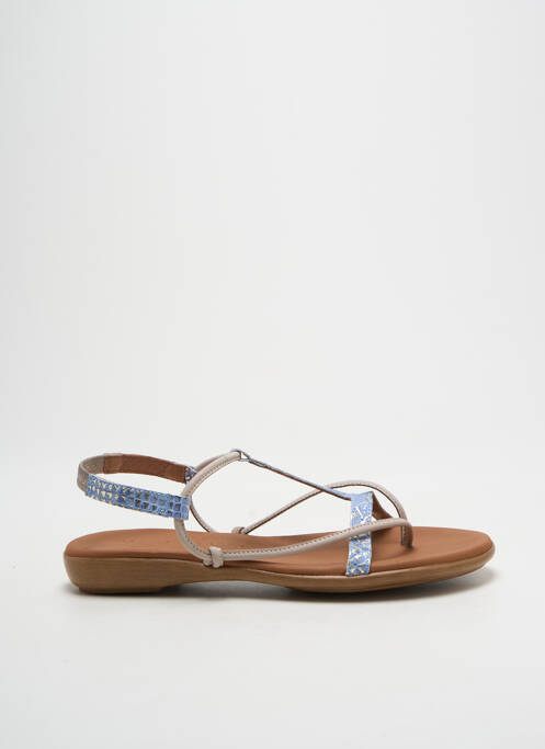 Tongs impression talon plat jusqu'à 3cm bleu PAULA URBAN femme