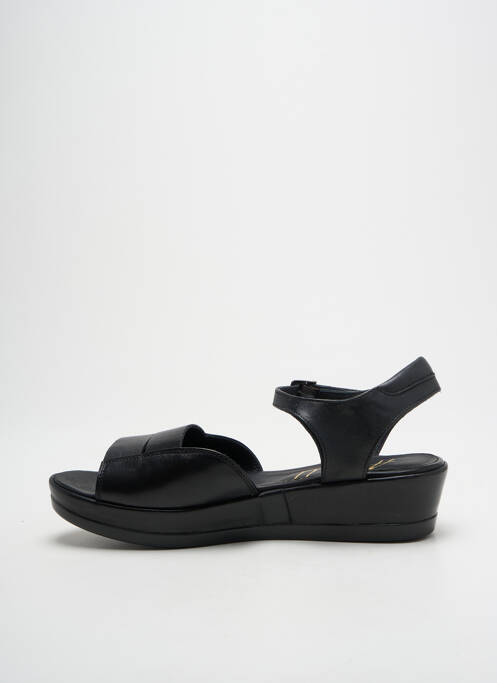 Sandales/nu pieds matière lisse talon de 4 à 6cm noir ALIWELL femme