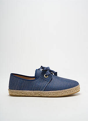 Espadrilles tissage satiné talon plat jusqu'à 3cm bleu LA MAISON DE L'ESPADRILLE femme