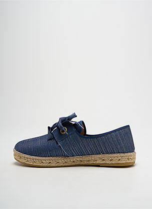 Espadrilles tissage satiné talon plat jusqu'à 3cm bleu LA MAISON DE L'ESPADRILLE femme