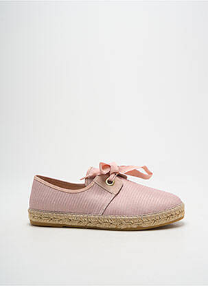 Espadrilles tissage satiné talon plat jusqu'à 3cm rose LA MAISON DE L'ESPADRILLE femme