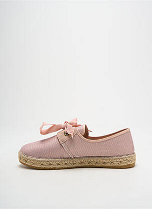 Espadrilles tissage satiné talon plat jusqu'à 3cm rose LA MAISON DE L'ESPADRILLE femme