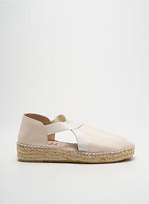 Espadrilles tissage satiné talon de 4 à 6cm beige LA MAISON DE L'ESPADRILLE femme