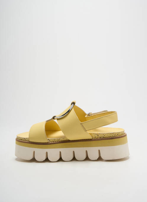 Sandales/nu pieds bout ouvert talon de 4 à 6cm jaune ARA femme