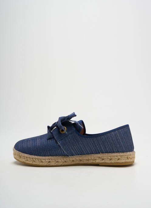 Espadrilles tissage satiné talon plat jusqu'à 3cm bleu LA MAISON DE L'ESPADRILLE femme