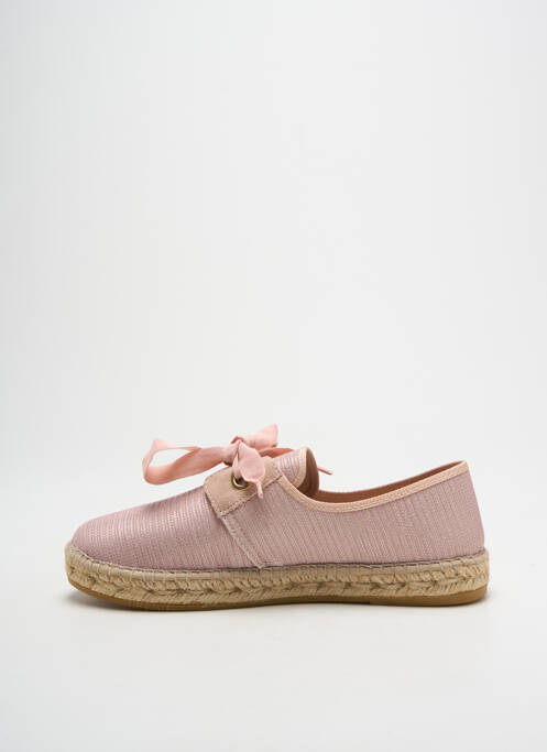Espadrilles tissage satiné talon plat jusqu'à 3cm rose LA MAISON DE L'ESPADRILLE femme