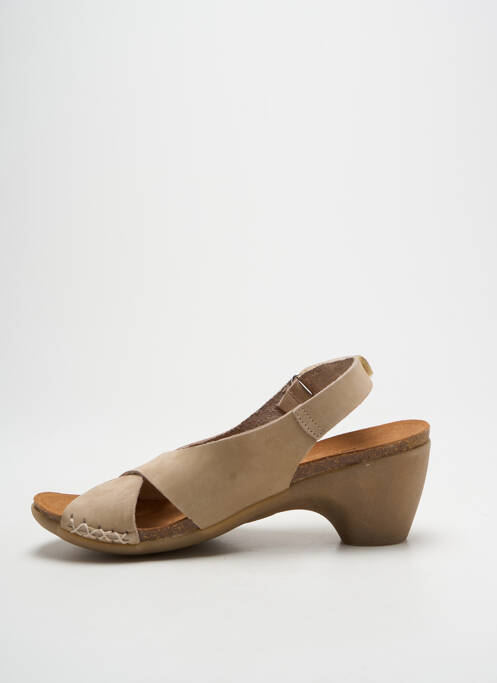 Sandales/nu pieds bout ouvert talon de 4 à 6cm beige CHACAL femme