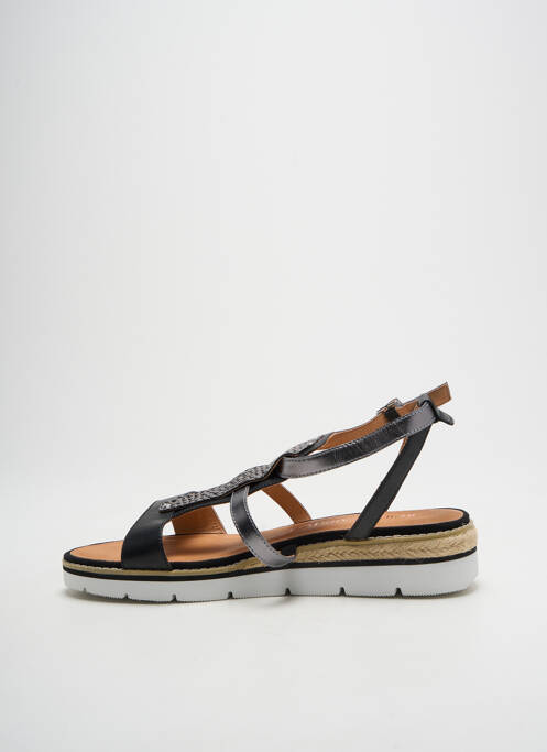 Sandales/nu pieds matière lisse talon plat jusqu'à 3cm argent EMILIE KARSTON femme