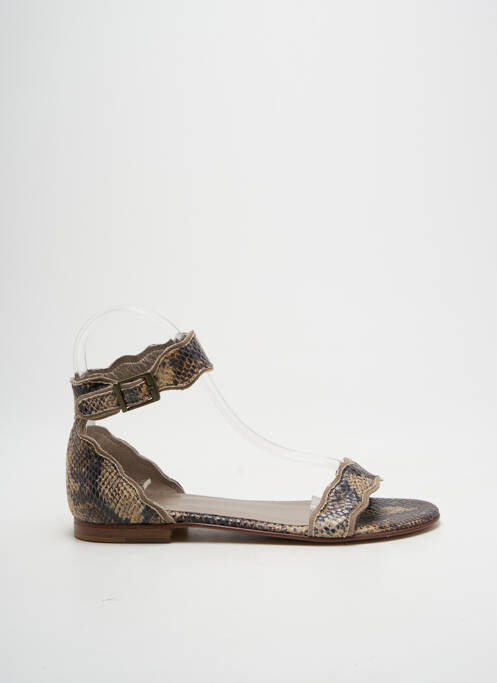 Sandales/nu pieds chiquet talon plat jusqu'à 3cm beige SMS femme