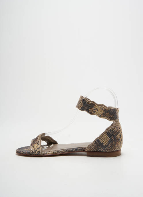 Sandales/nu pieds chiquet talon plat jusqu'à 3cm beige SMS femme