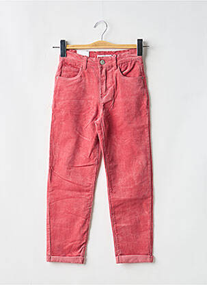 Pantalon droit fermeture zippée sous rabat boutonné taille ajustable rouge NAME IT fille