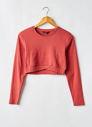 Pull tissage côtelé manches longues rouge TIFFOSI fille