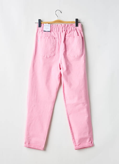 Jeans boyfriend taille élastique rose TIFFOSI fille
