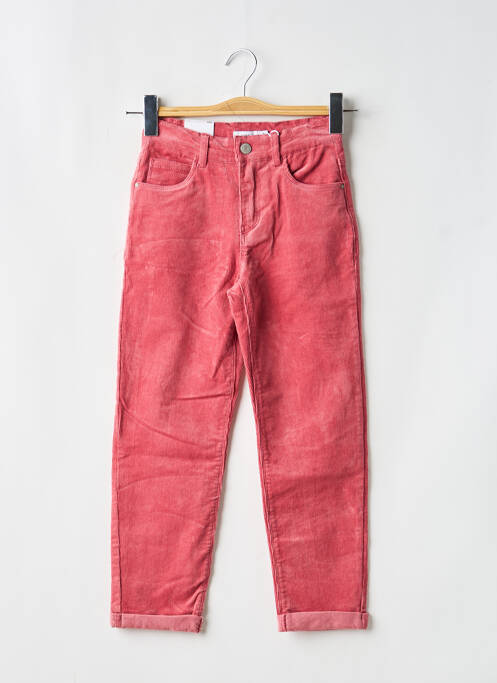 Pantalon droit fermeture zippée sous rabat boutonné taille ajustable rouge NAME IT fille
