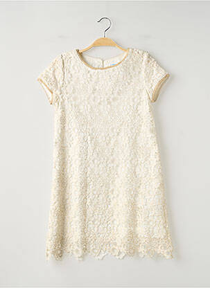 Robe mi-longue doublure manches courtes blanc MAYORAL fille