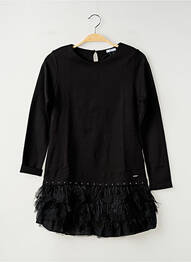 Robe courte coupe évasée manches longues noir MAYORAL fille