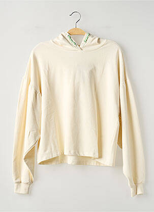 Sweat-shirt à capuche col v manches longues beige TIFFOSI fille