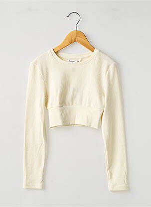 Top coupe cintrée manches longues beige TIFFOSI fille