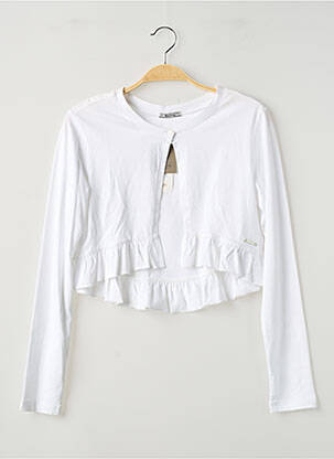 Gilet manches longues coupe droite blanc MAYORAL fille