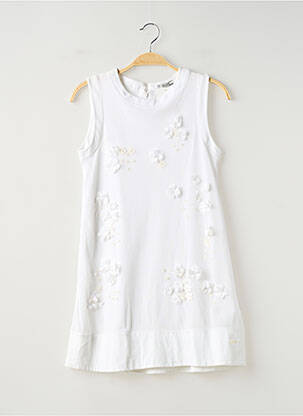Robe mi-longue blanc MAYORAL fille