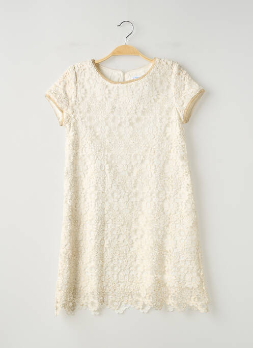 Robe mi-longue doublure manches courtes blanc MAYORAL fille