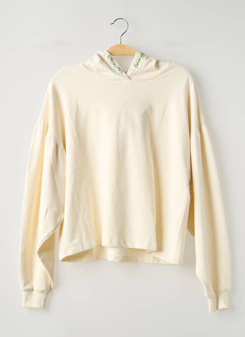 Sweat-shirt à capuche col v manches longues beige TIFFOSI fille