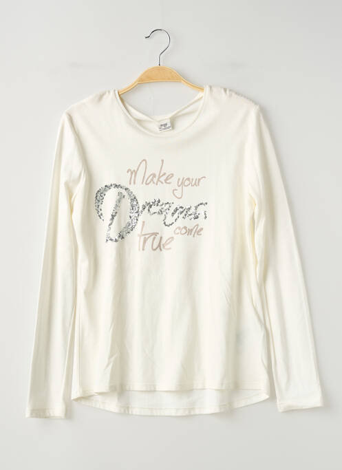 T-shirt coupe droite manches longues blanc MAYORAL fille