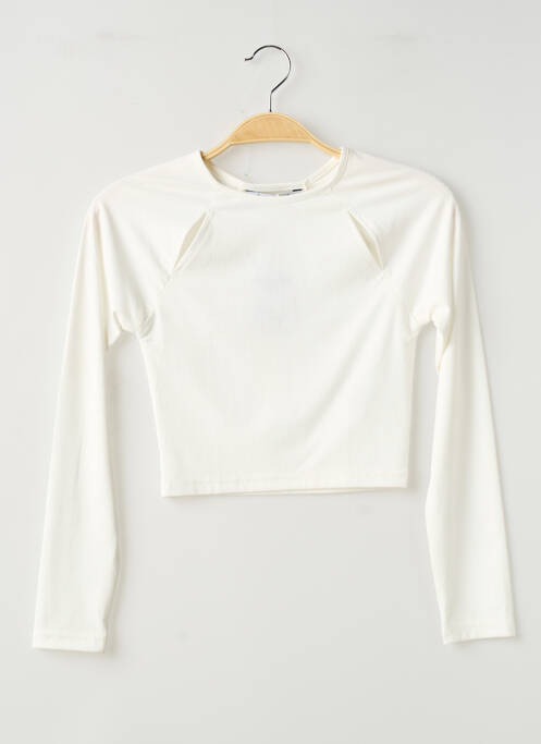 Top coupe droite manches longues blanc TIFFOSI fille