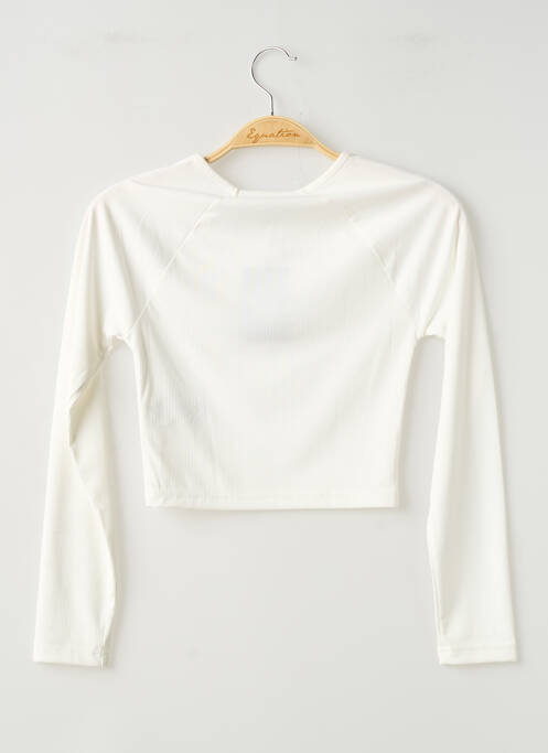 Top coupe droite manches longues blanc TIFFOSI fille