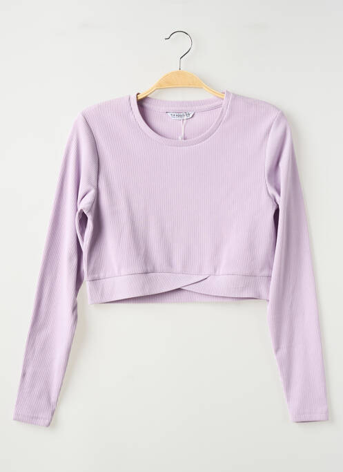 Top coupe cintrée manches longues violet TIFFOSI fille