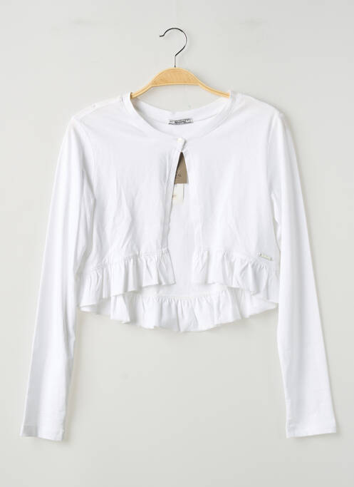 Gilet manches longues coupe droite blanc MAYORAL fille