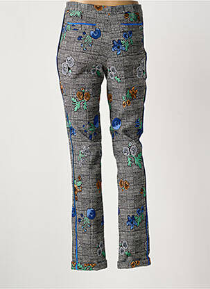 Pantalon chino fermeture zippée sous rabat boutonné taille normale bleu IL QUARTO STILE femme