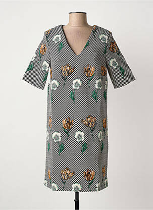 Robe courte manches courtes manches courtes noir IL QUARTO STILE femme