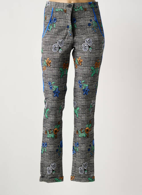 Pantalon chino fermeture zippée sous rabat boutonné taille normale bleu IL QUARTO STILE femme
