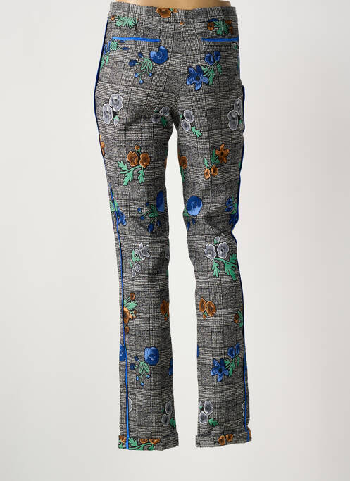Pantalon chino fermeture zippée sous rabat boutonné taille normale bleu IL QUARTO STILE femme