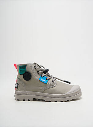 Baskets bout rond bout rond gris PALLADIUM garçon
