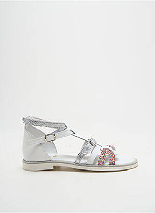 Sandales/nu pieds tissage tissage pailleté chiquet blanc GBB fille