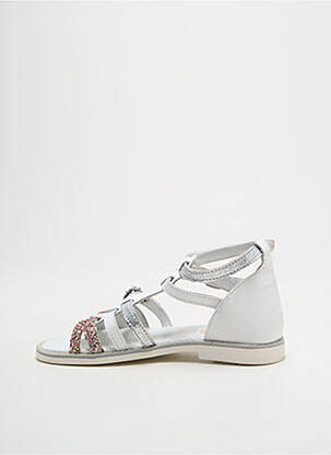 Sandales/nu pieds tissage tissage pailleté chiquet blanc GBB fille
