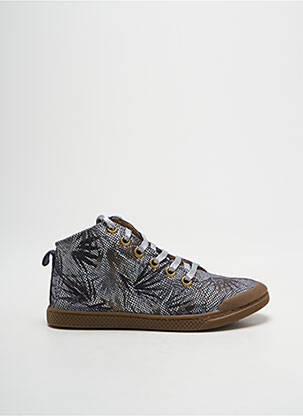Baskets tissage satiné bout rond argent TEN IS fille