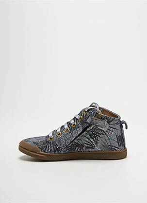 Baskets tissage satiné bout rond argent TEN IS fille
