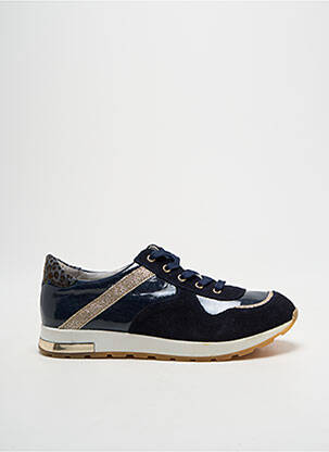 Baskets tissage vernis bout rond bleu GBB fille