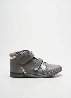 Baskets tissage vernis bout rond gris LE LOUP BLANC fille