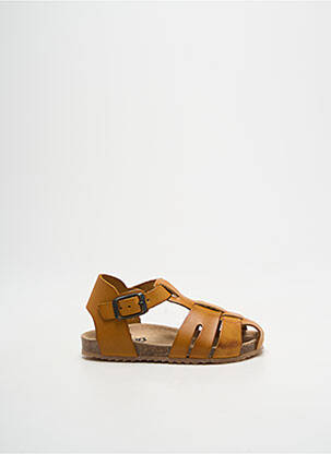 Sandales/nu pieds tissage satiné bout rond marron GBB garçon