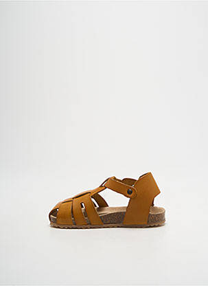 Sandales/nu pieds tissage satiné bout rond marron GBB garçon